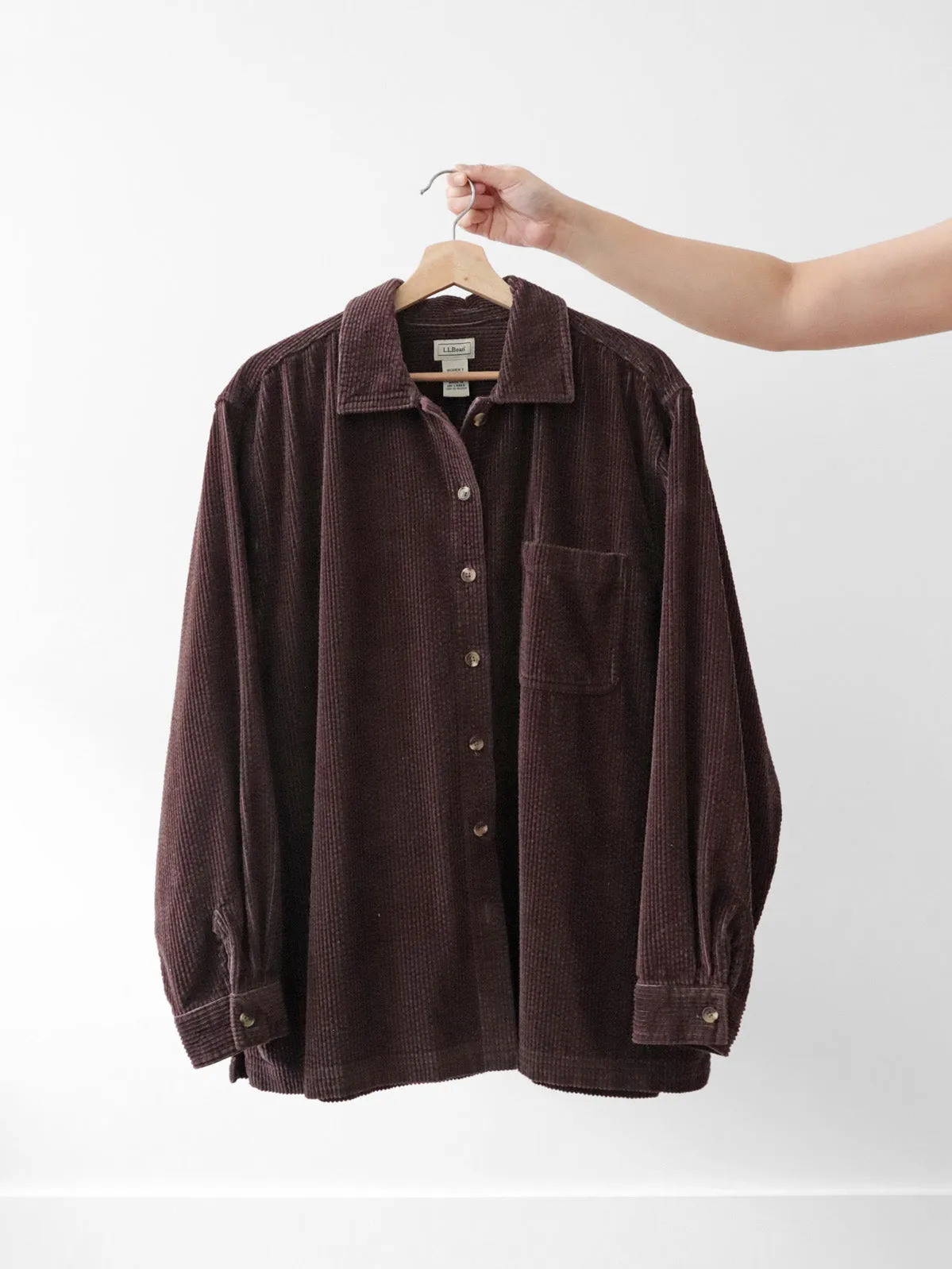 LL Bean Chocolate Corduroy Button Up (XL)