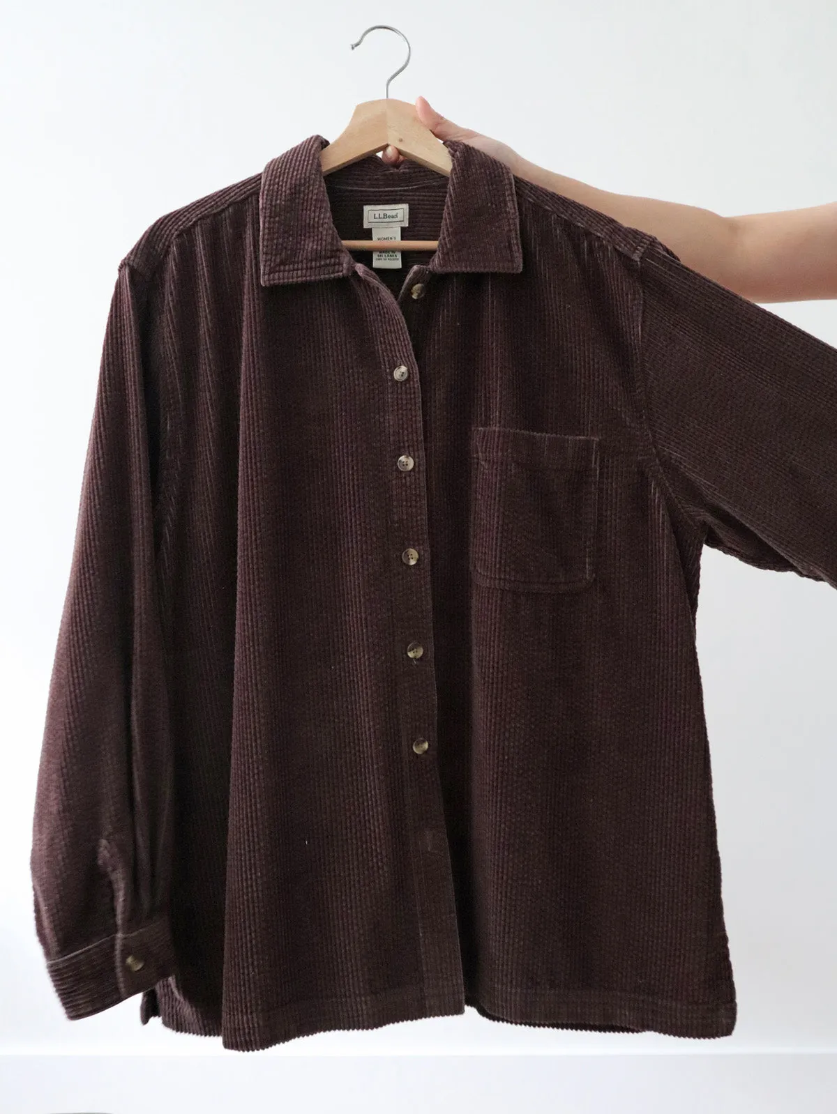 LL Bean Chocolate Corduroy Button Up (XL)