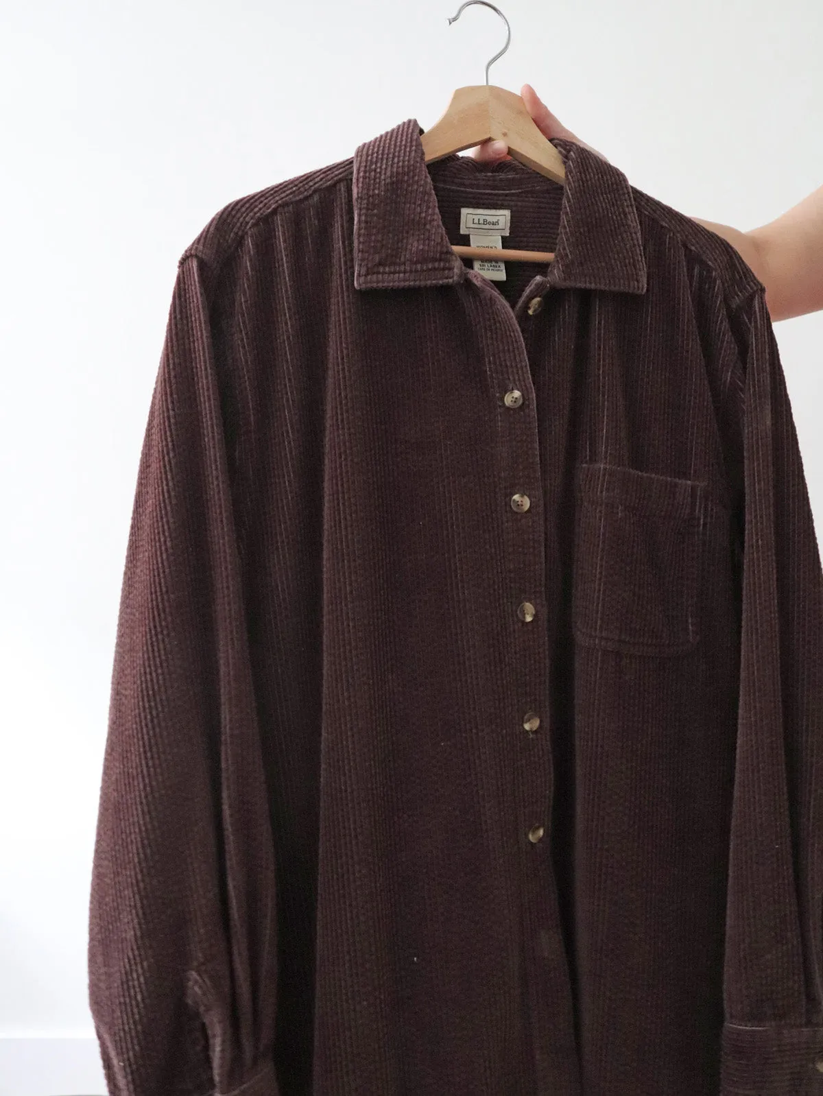 LL Bean Chocolate Corduroy Button Up (XL)