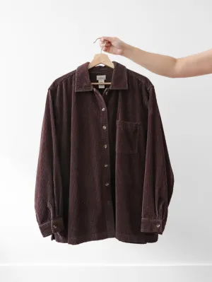 LL Bean Chocolate Corduroy Button Up (XL)