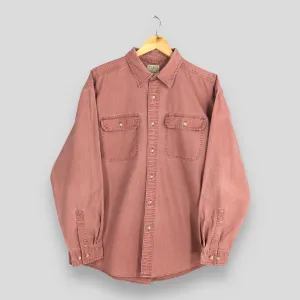 LL Bean Flannel Plain Work Shirt Large