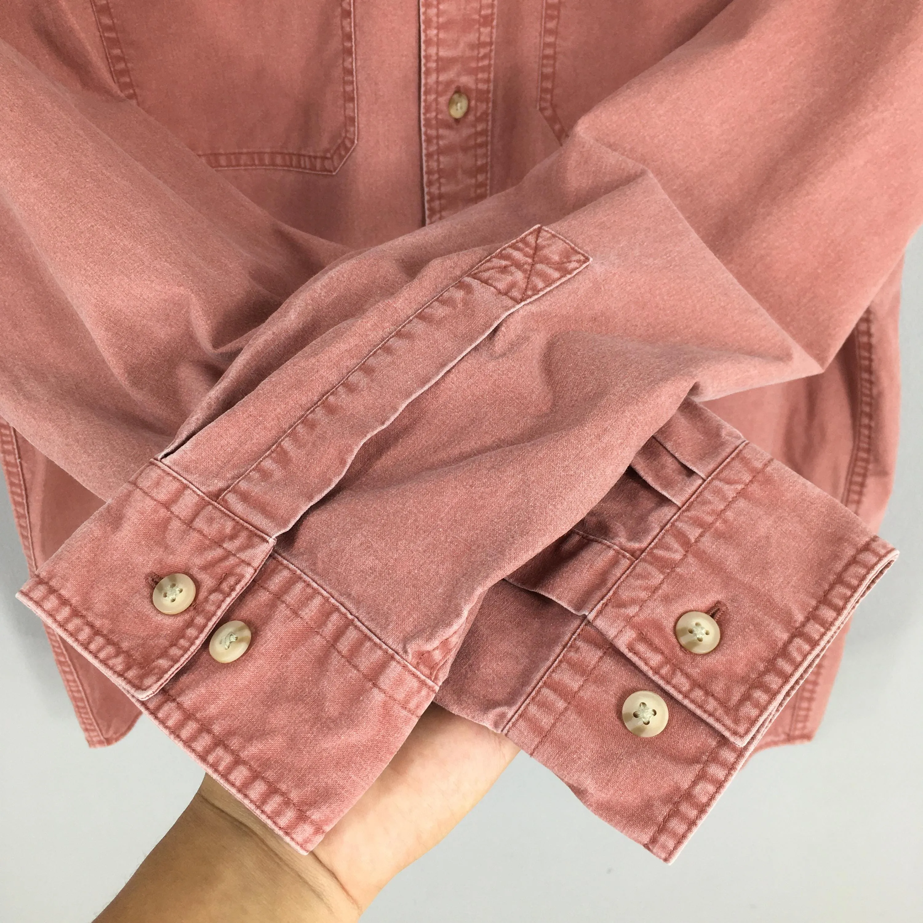 LL Bean Flannel Plain Work Shirt Large