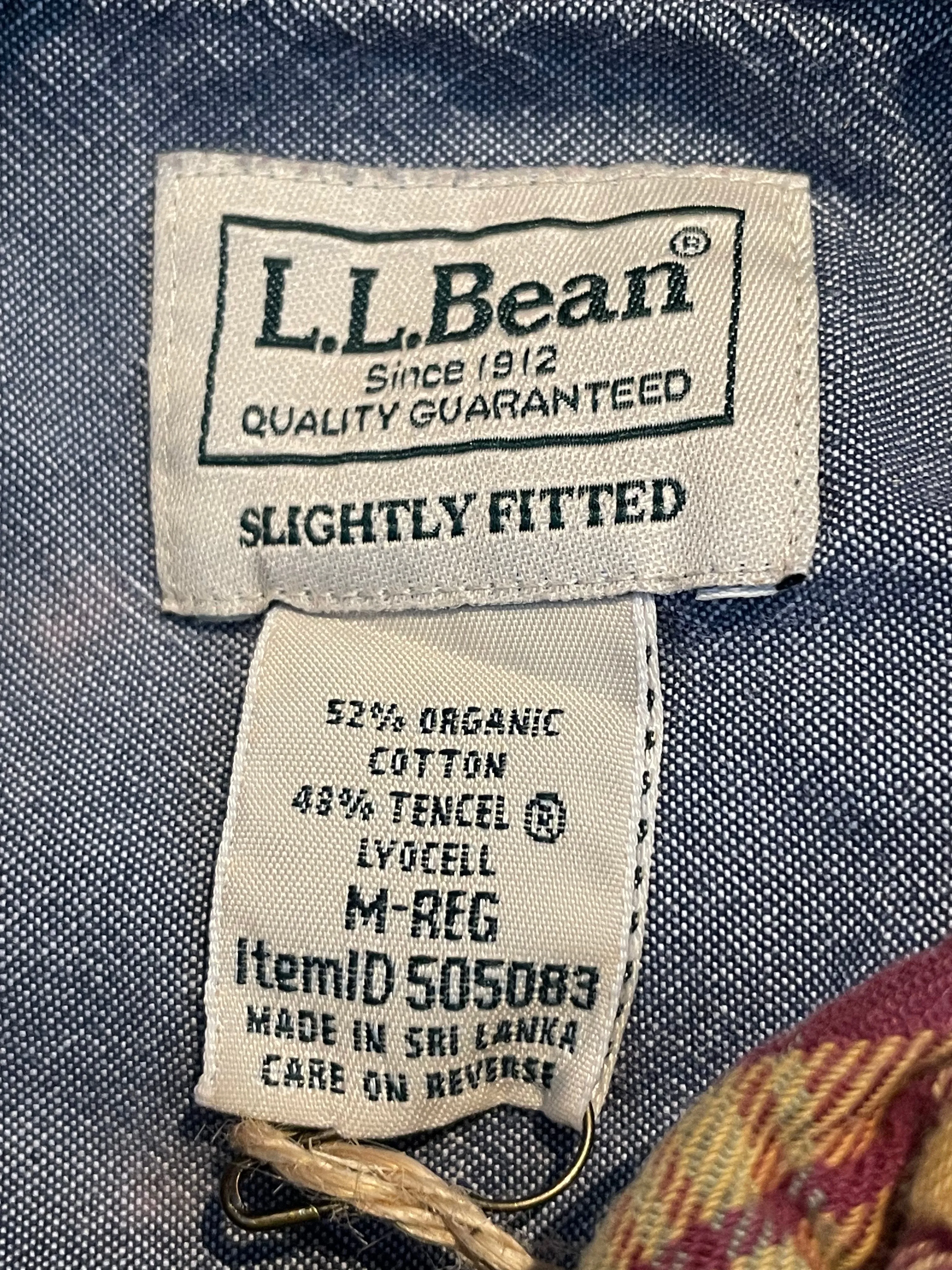 LL Bean Maroon & Yellow Plaid Flannel Shirt