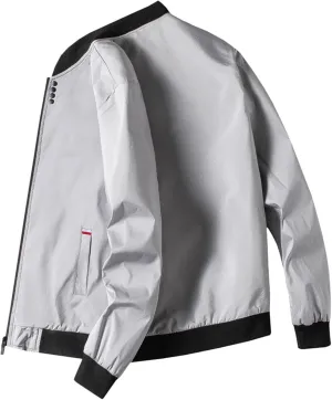 Lmdudan Men's Bomber Jackets Lightweight Casual Coat Zipper Windbreaker Winter Warm Leather Motorcycle Jacket with Pockets