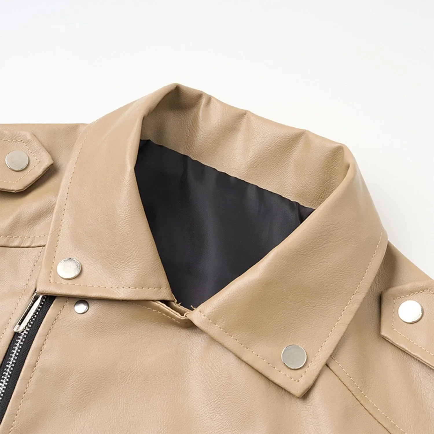 Lmdudan Men's Bomber Leather Jacket Mens Winter Motorcycle Jackets Casual Lapel Zipper Up Windbreaker Coat with Pockets 2024