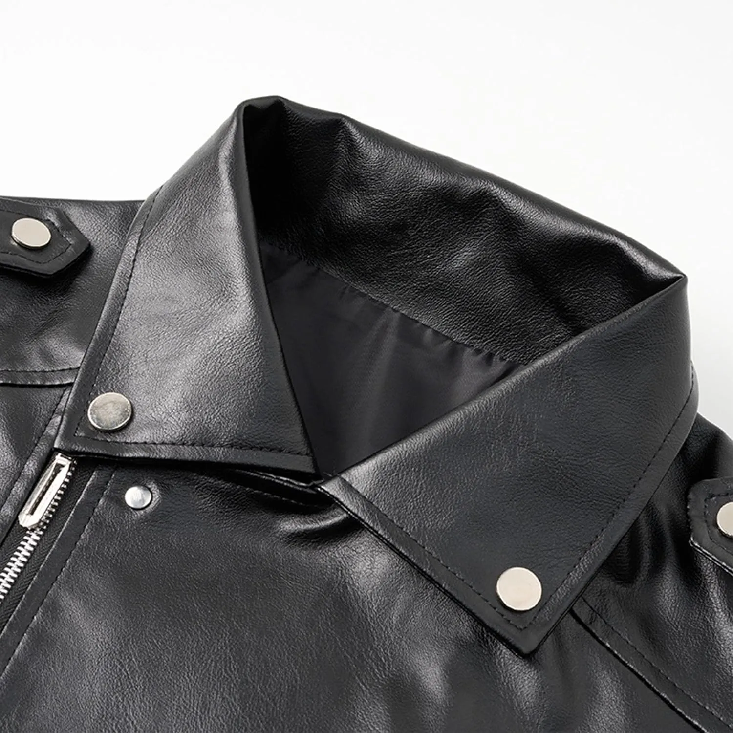 Lmdudan Men's Bomber Leather Jacket Mens Winter Motorcycle Jackets Casual Lapel Zipper Up Windbreaker Coat with Pockets 2024