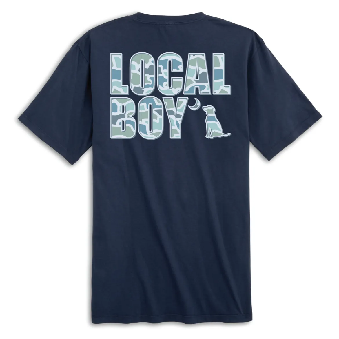 Local Boy Outfitters Raised Camo Logo Short Sleeve T-Shirt - China Blue - L1000527