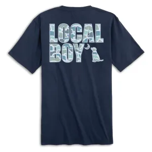 Local Boy Outfitters Raised Camo Logo Short Sleeve T-Shirt - China Blue - L1000527