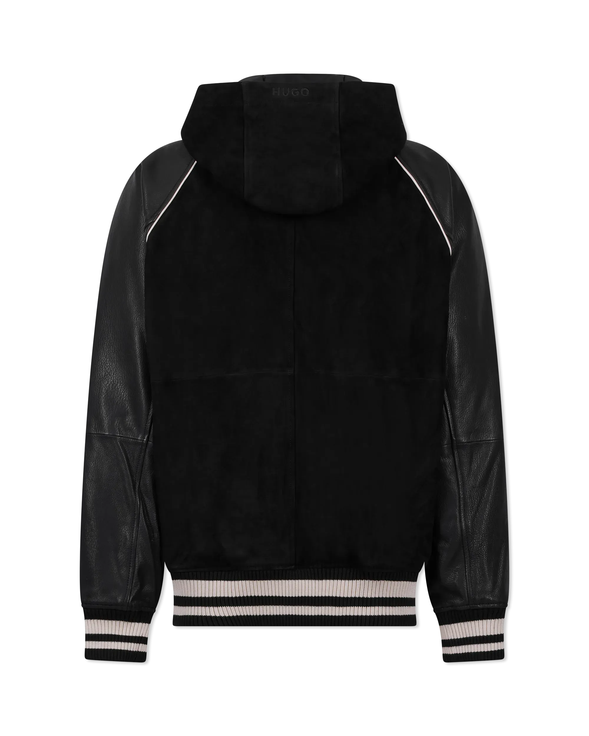 Loder Leather Hooded Varsity Jacket