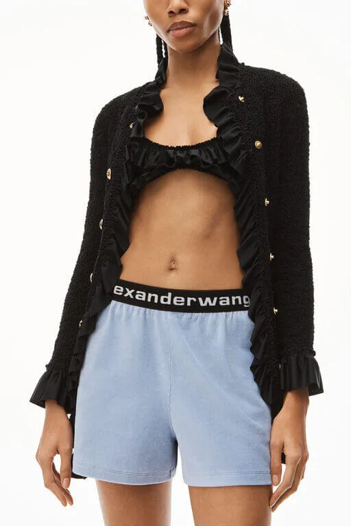 Logo Elastic Short In Stretch Corduroy Blue