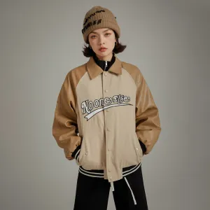 Logo Multi Color Varsity Leather Jacket