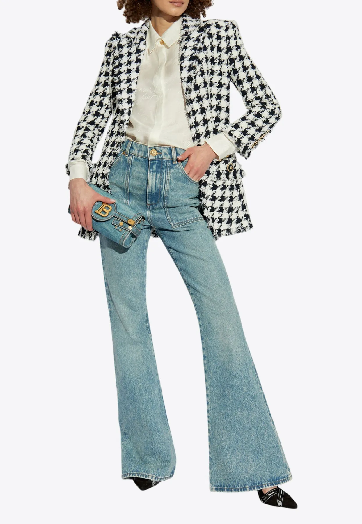 Logo Patch Flared Jeans