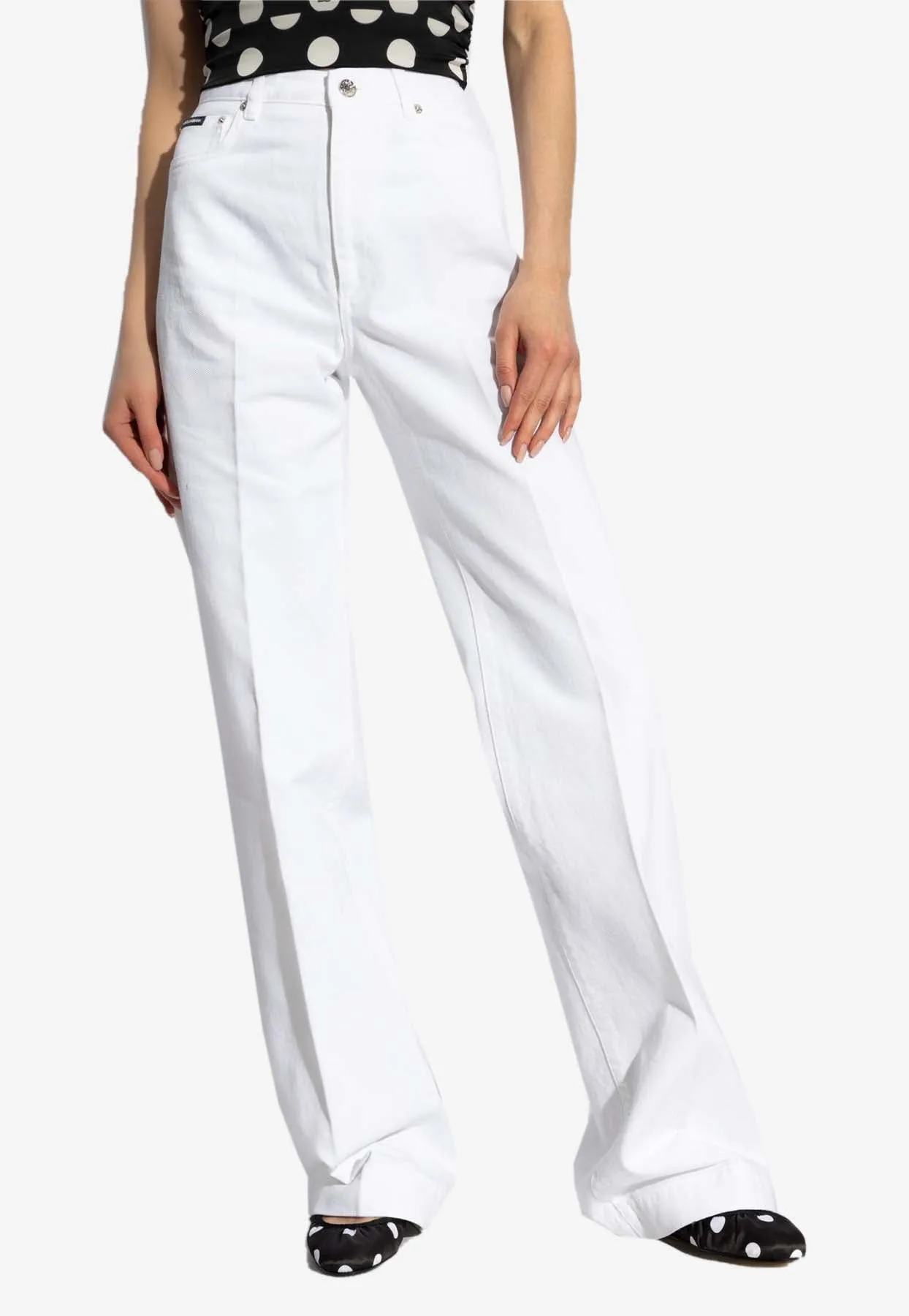 Logo Plaque High-Rise Flared Jeans