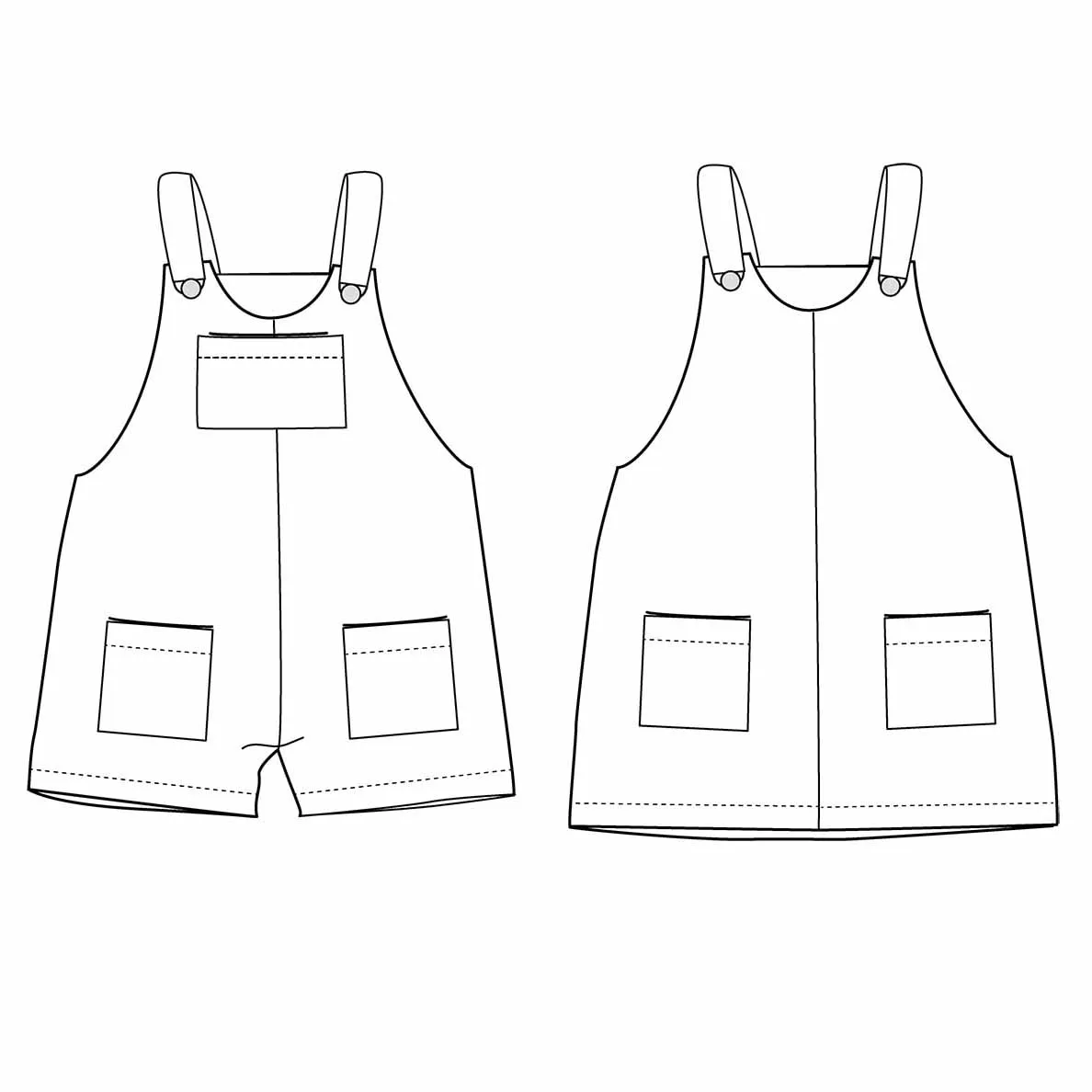 LONDON Dress & Short Overalls - Girl 6-4Y - PDF Sewing Pattern