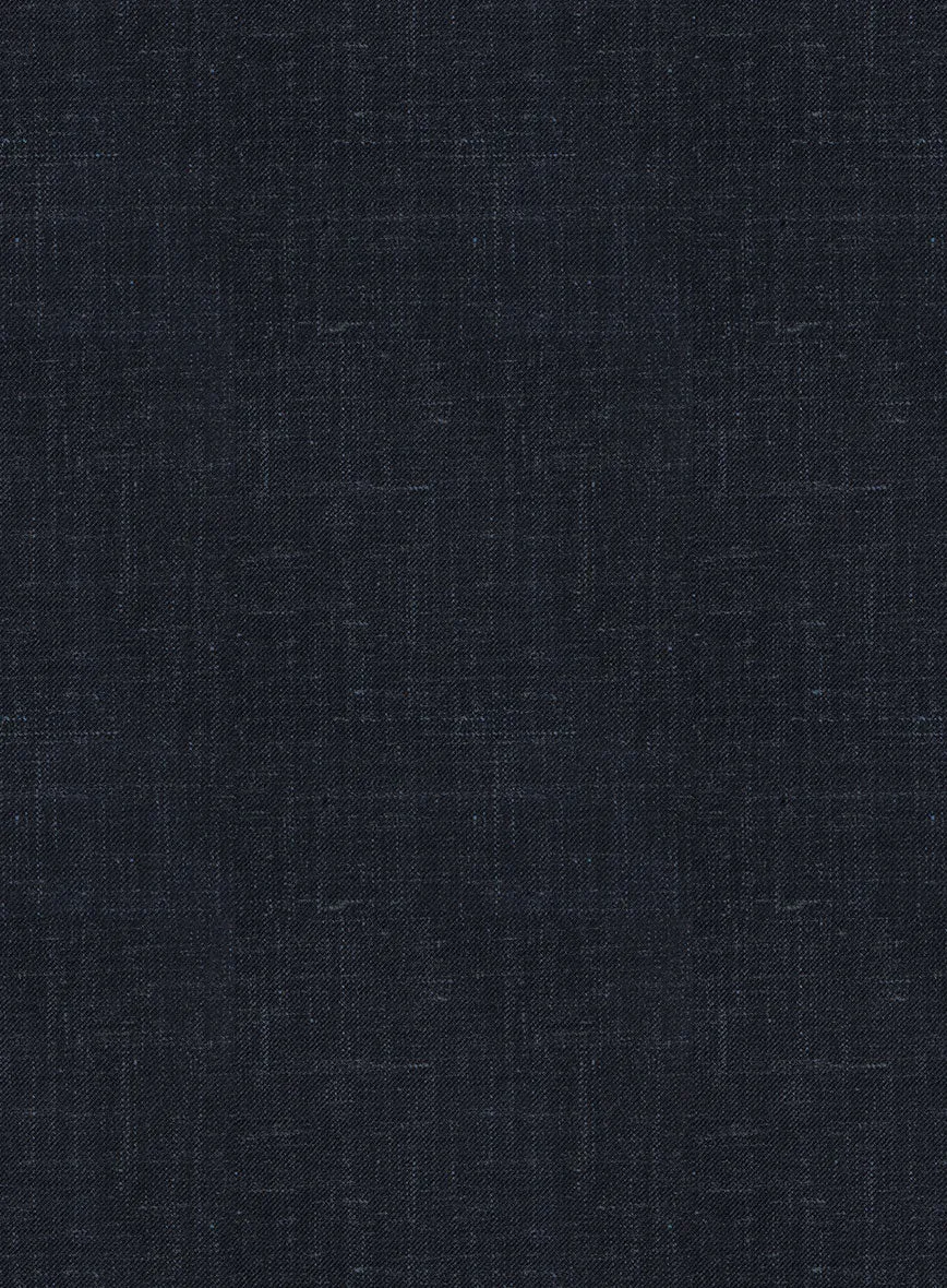 London Loom Dark Blue Twill Wool Silk Linen Jacket