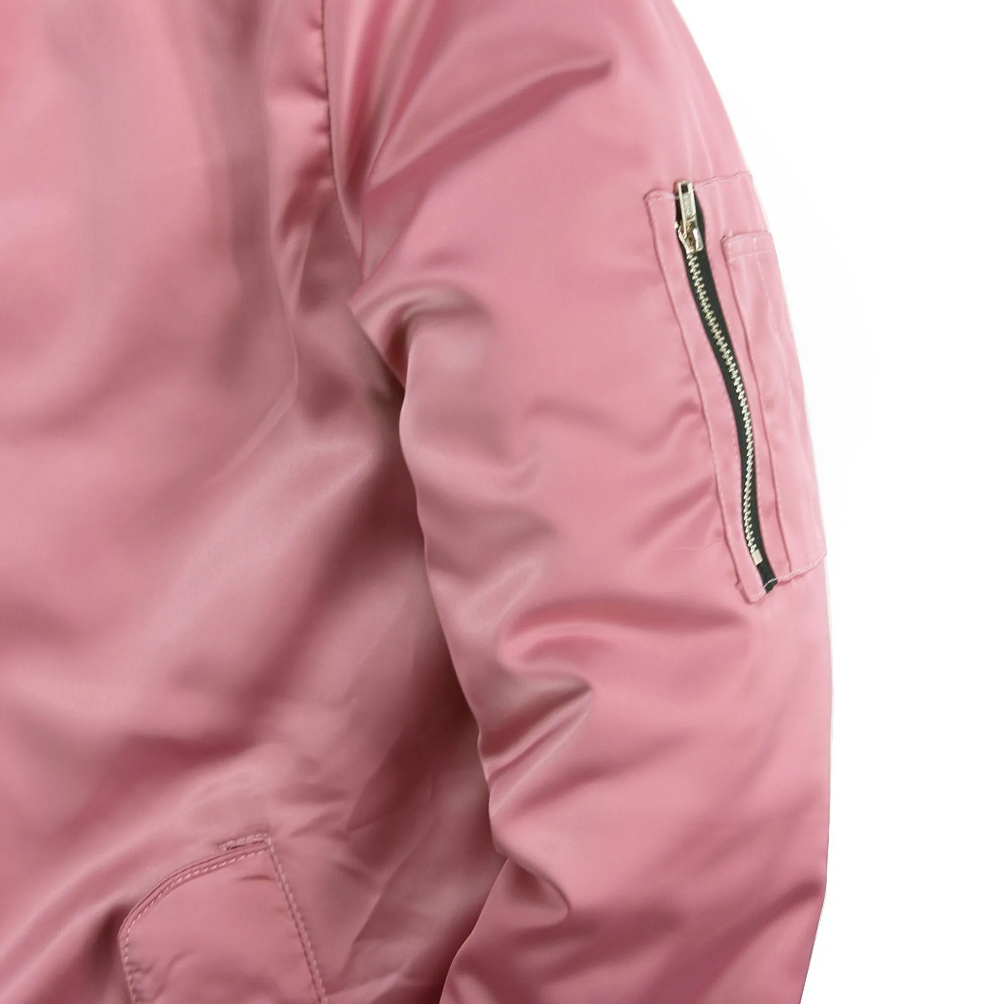Long Satin MA-1 Bomber - Pink
