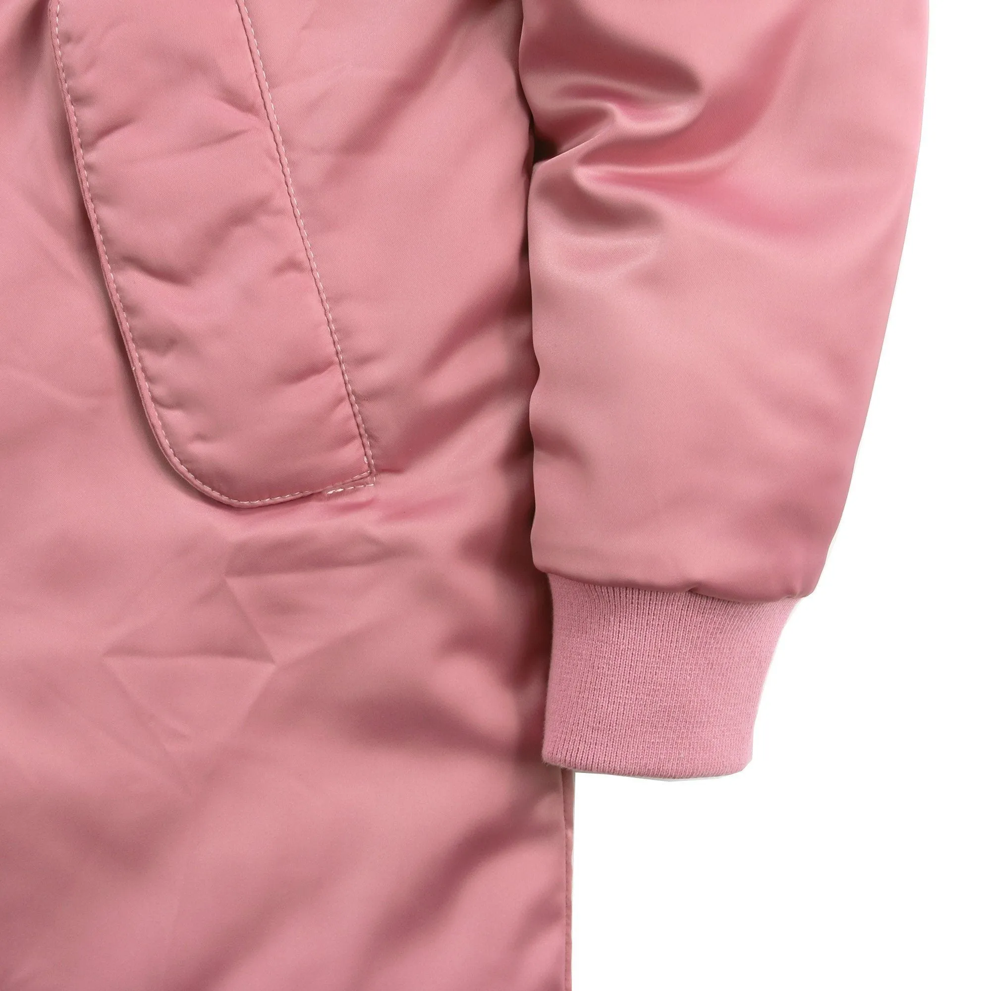 Long Satin MA-1 Bomber - Pink