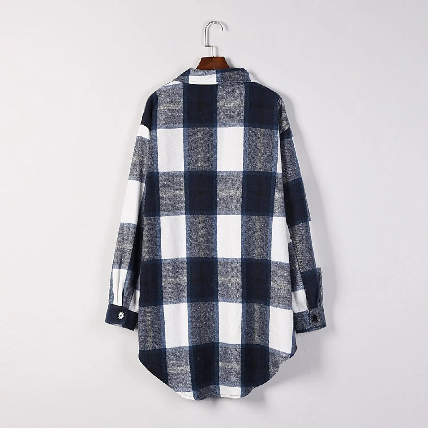 Long Sleeve Flannel Jacket for Women Flannel Shacket Jacket Casual Plaid Button Down Shirt Fall Clothes Outfits