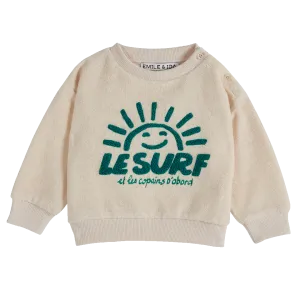 Long Sleeve Terry Sun Sweatshirt - Creme