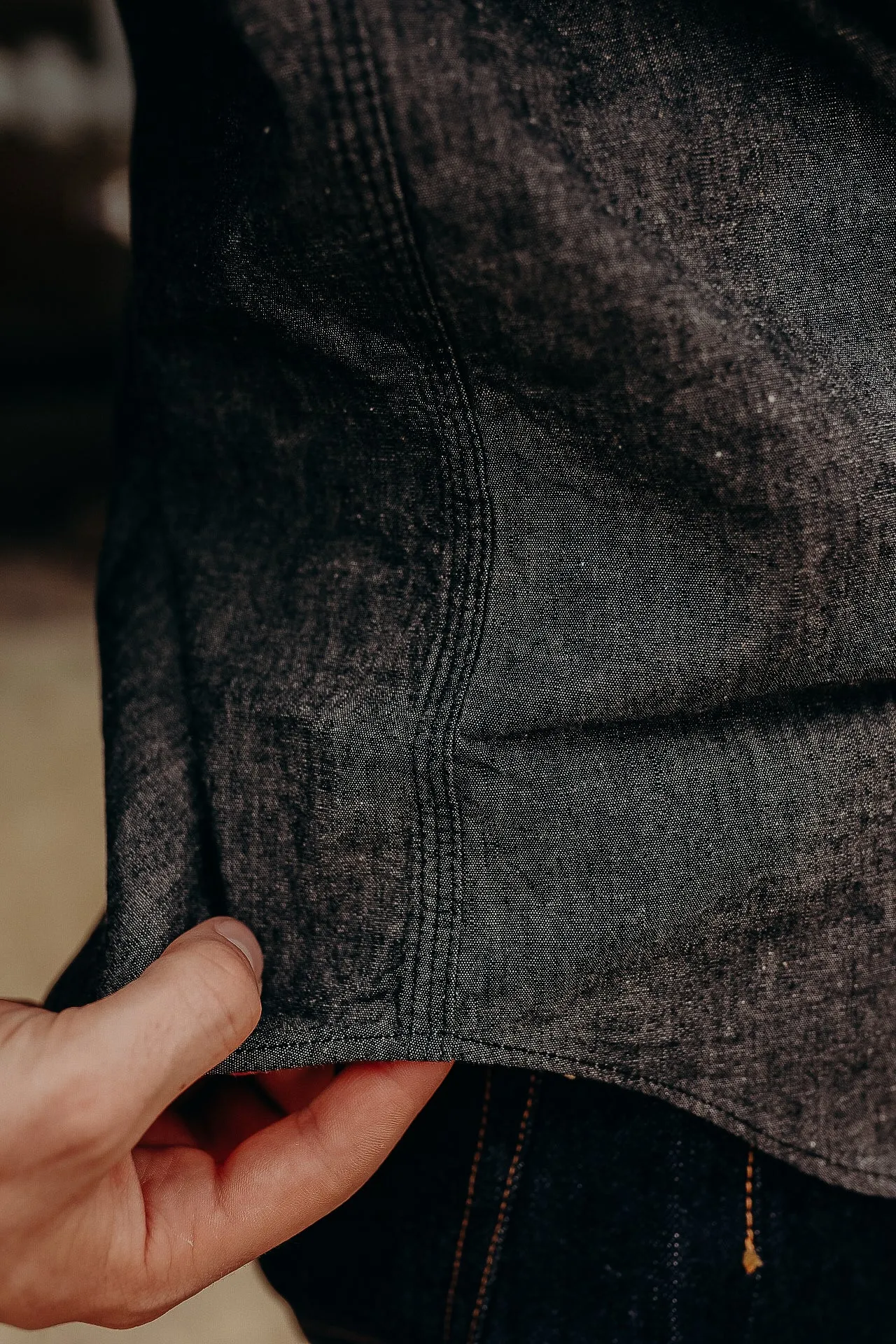 Long Sleeve Work Shirt- Black Chambray (SC29159)