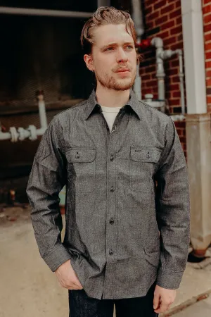 Long Sleeve Work Shirt- Black Chambray (SC29159)