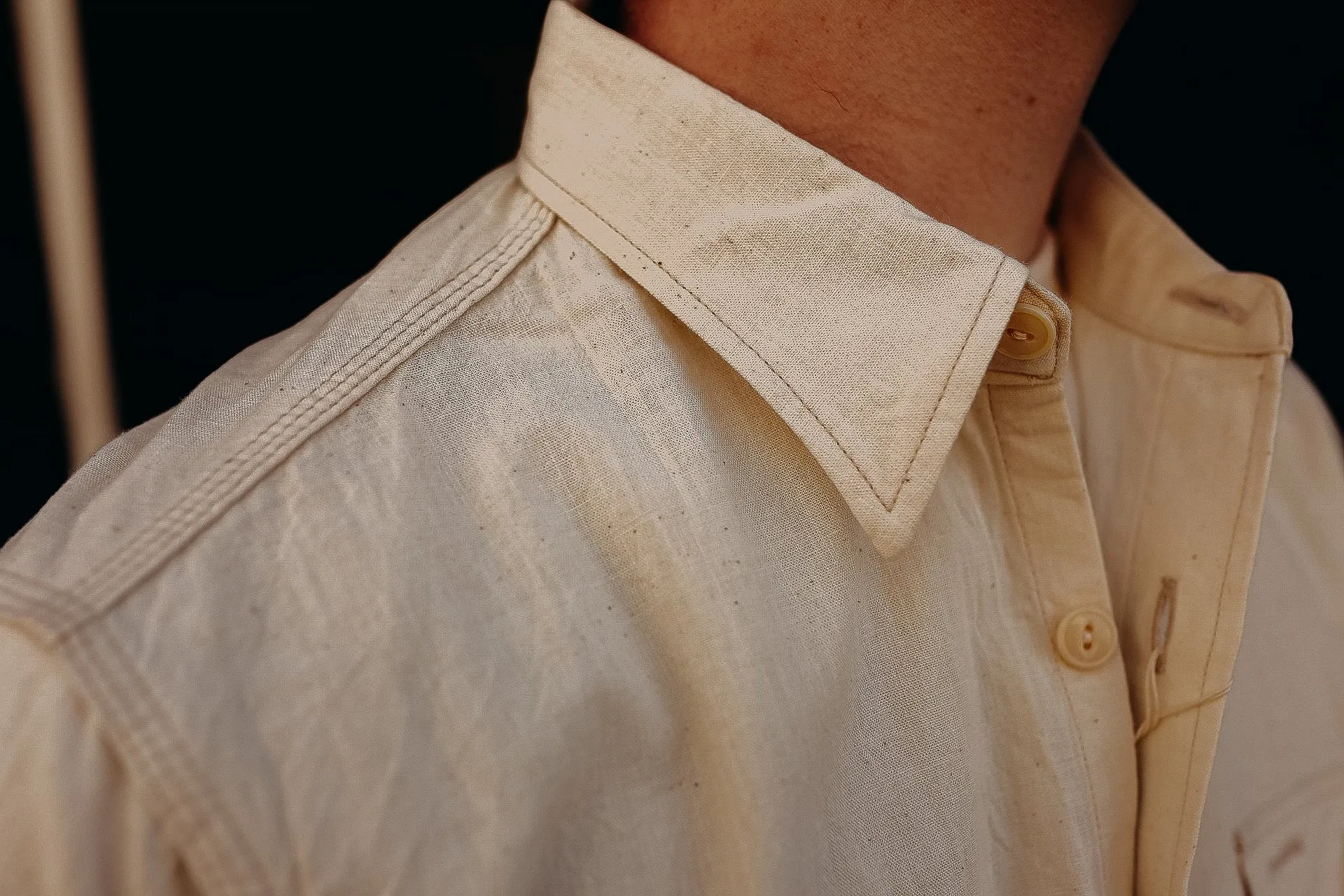 Long Sleeve Work Shirt- White Chambray (SC27851)