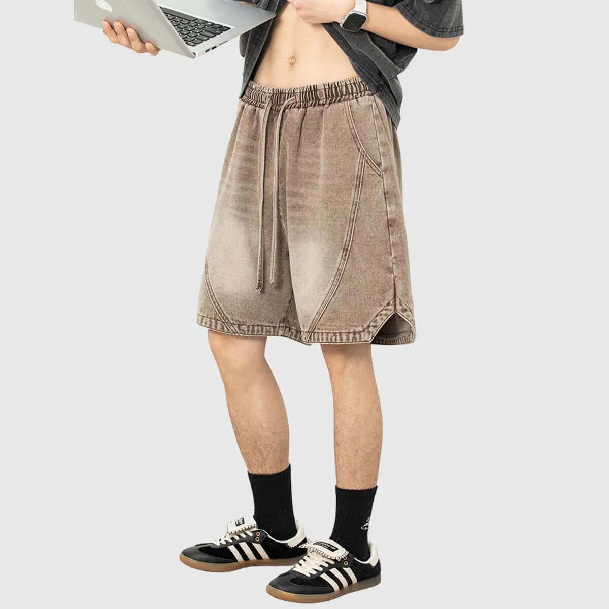 Loose Fit Denim Shorts