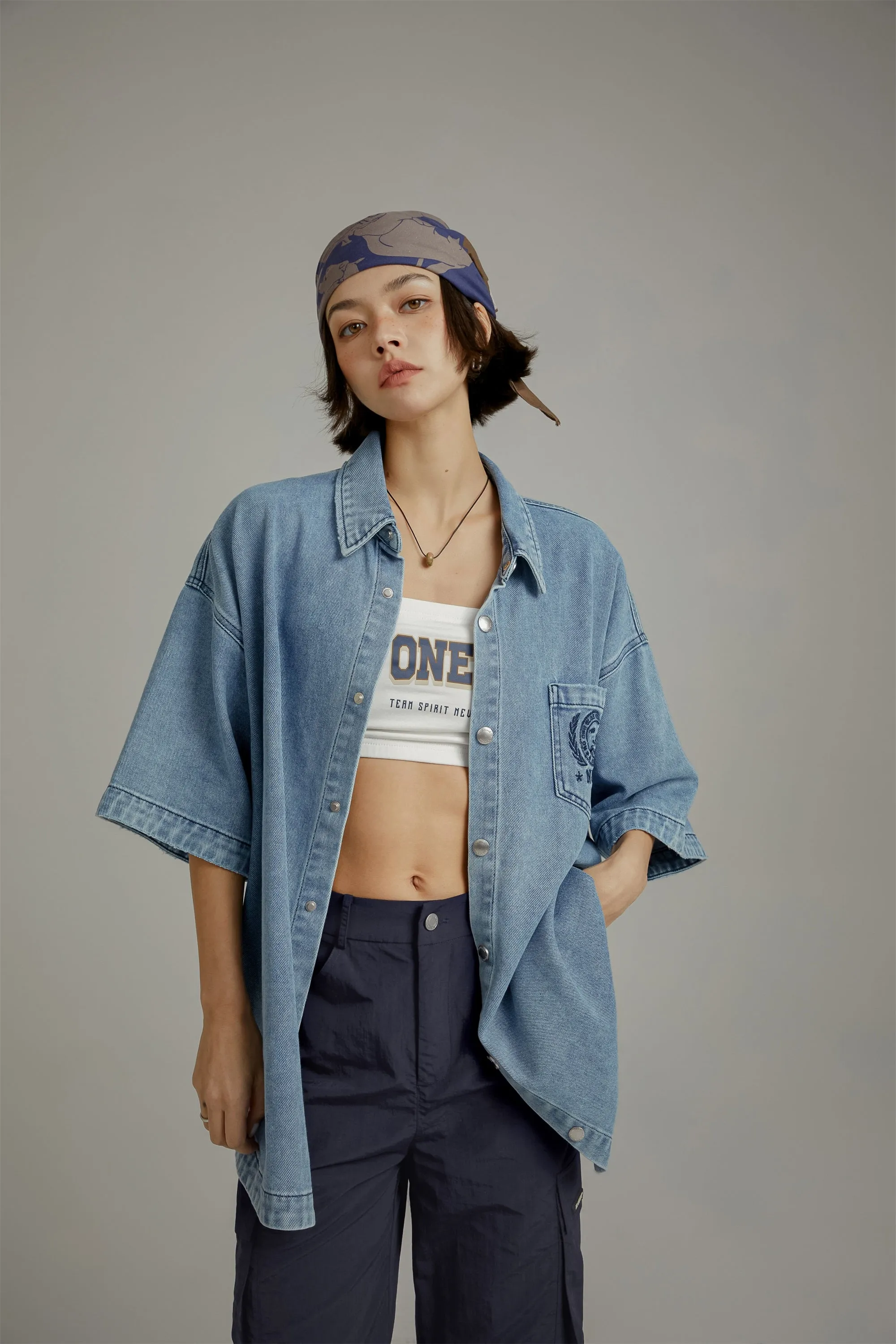 Loose-Fitting Denim Shirt