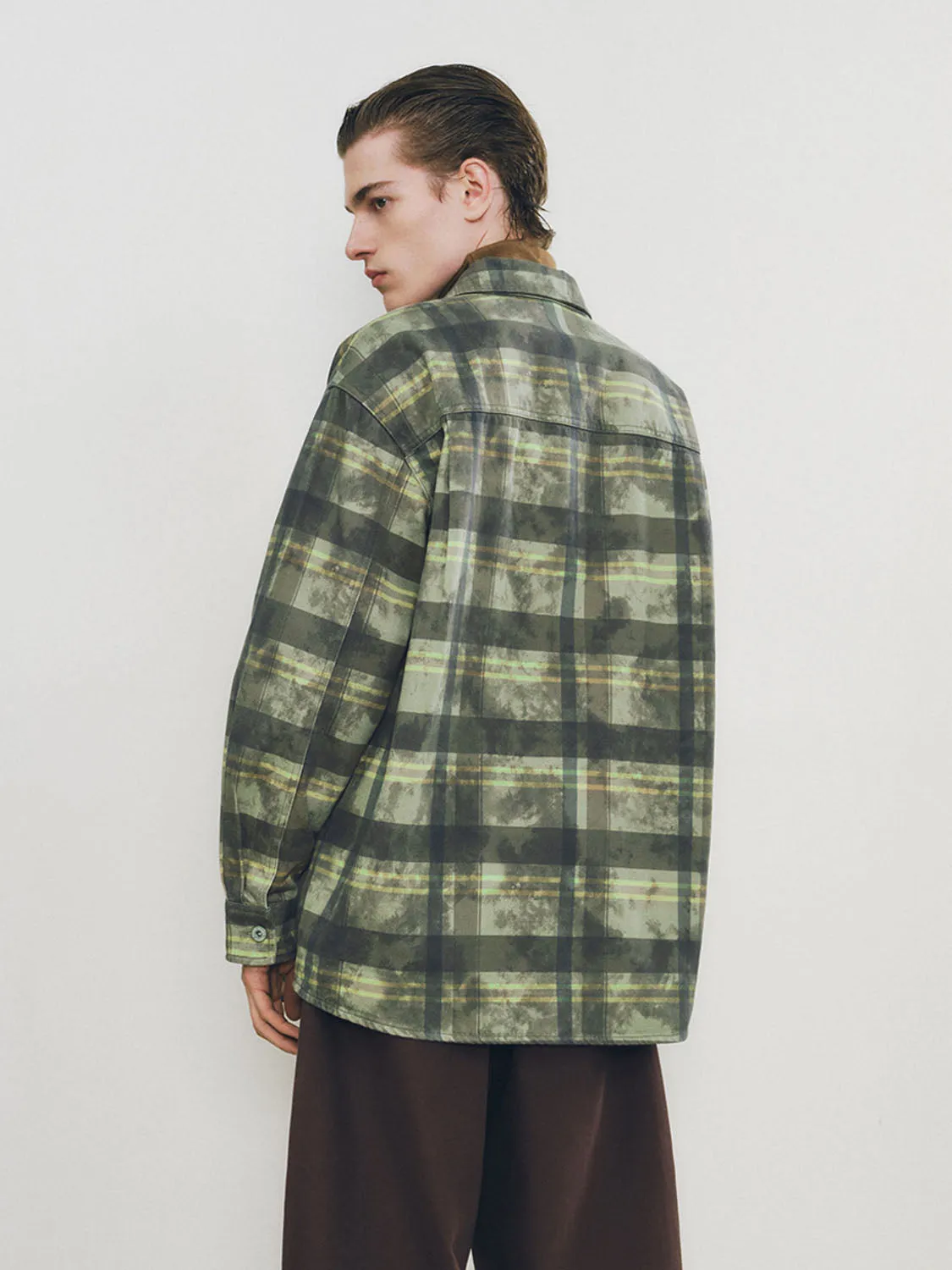Loose Plaid Denim Shirts
