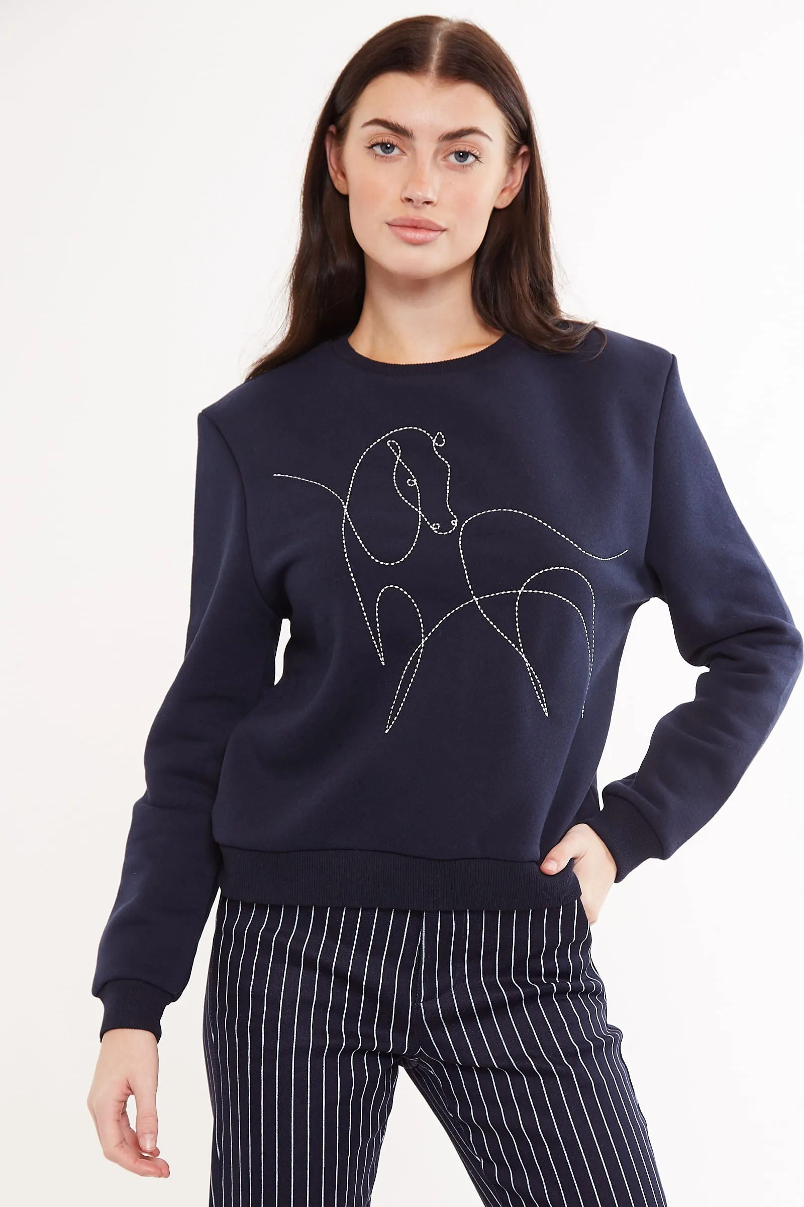 Louche Jan Cheval Embroided Sweatshirt - Navy