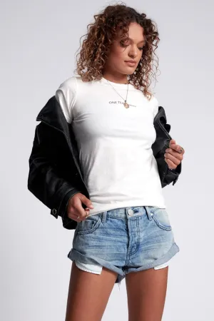 Low Waist Bandit Denim Shorts - Salty Dog
