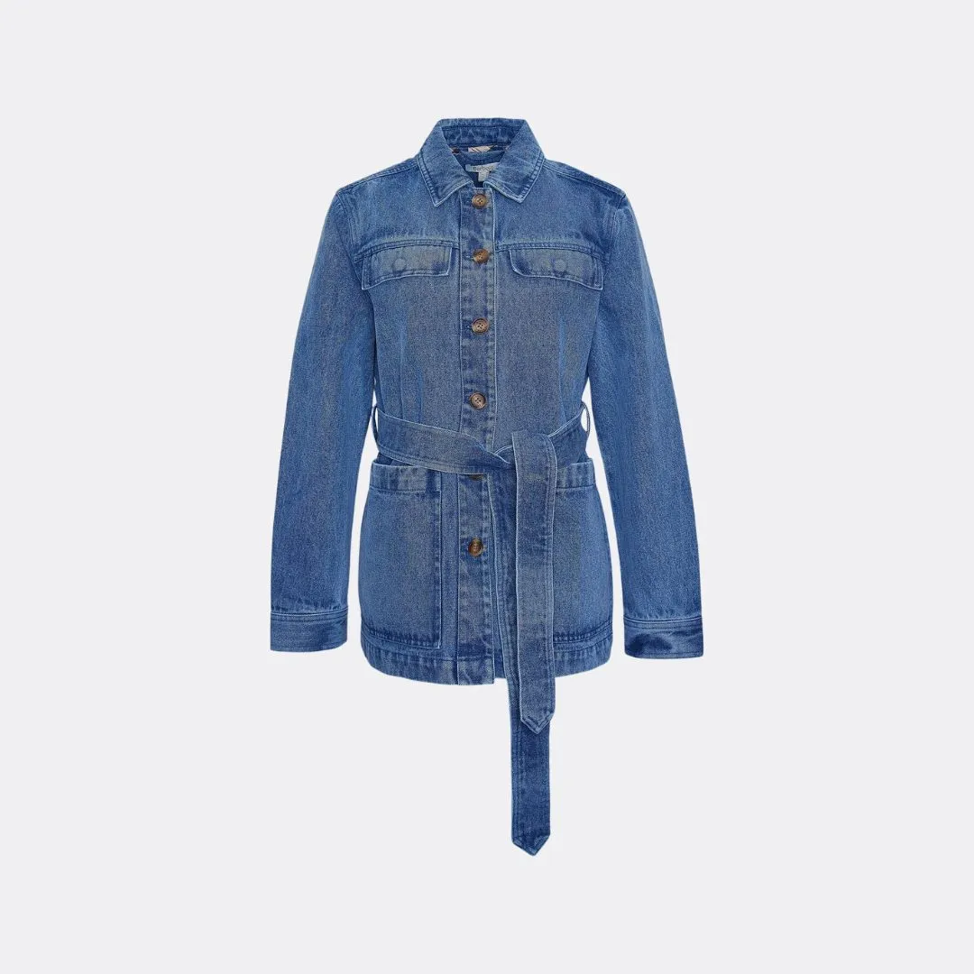 Macy Denim Overshirt (Indigo Chambray)