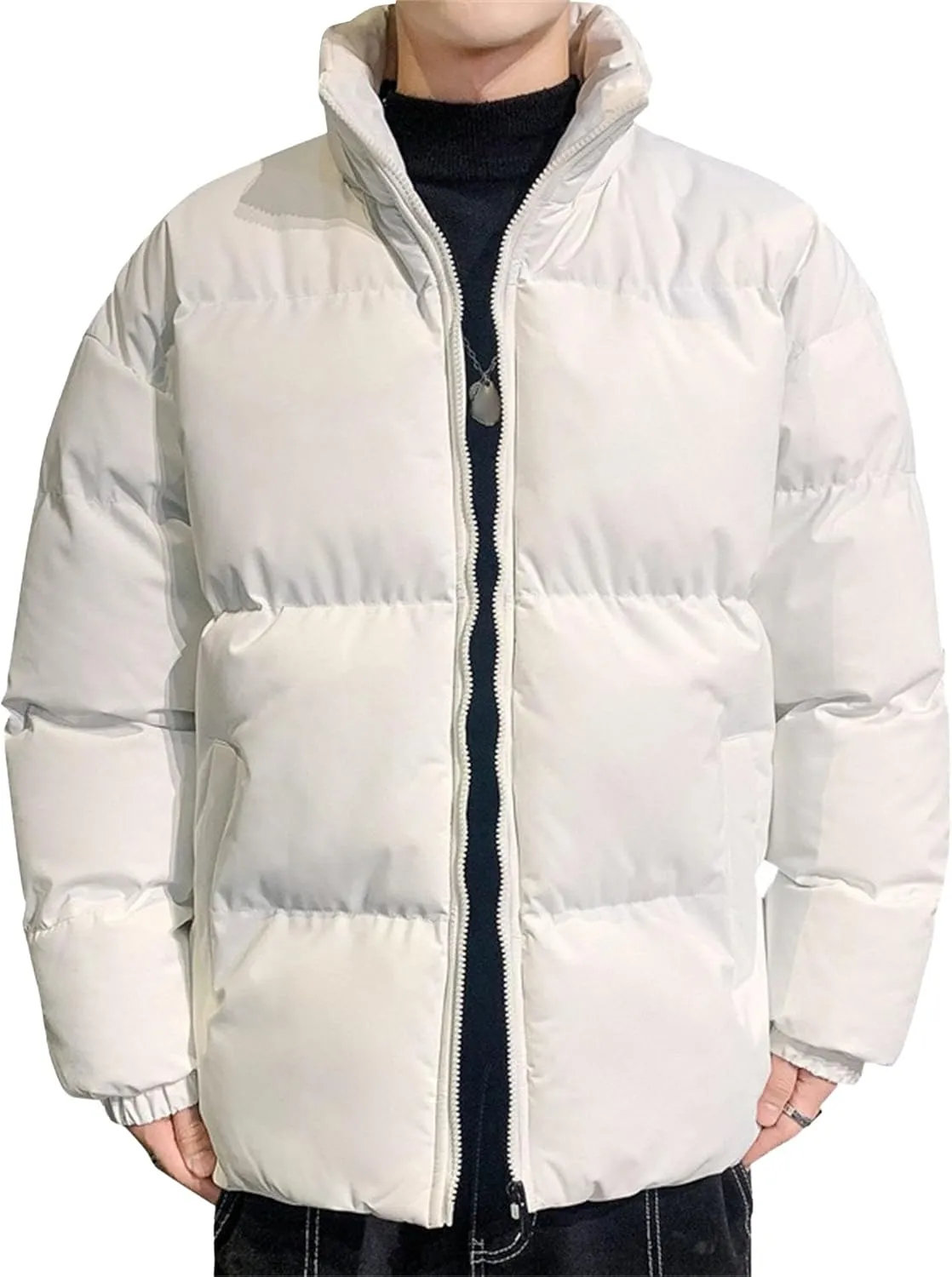 Maiyifu-GJ Men's Down Jackets Outerwear Lightweight Warm Winter Puffer Jacket Thickened Quilted Padded Coat Windbreaker