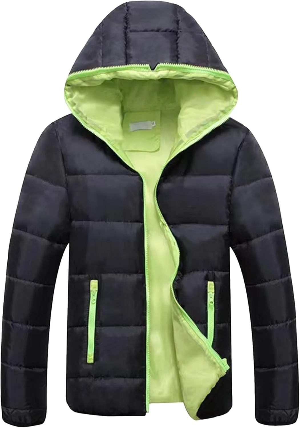 Maiyifu-GJ Men's Hooded Winter Down Coat Lightweight Warm Puffer Jacket Windproof Thicken Quilted Jackets Outerwear