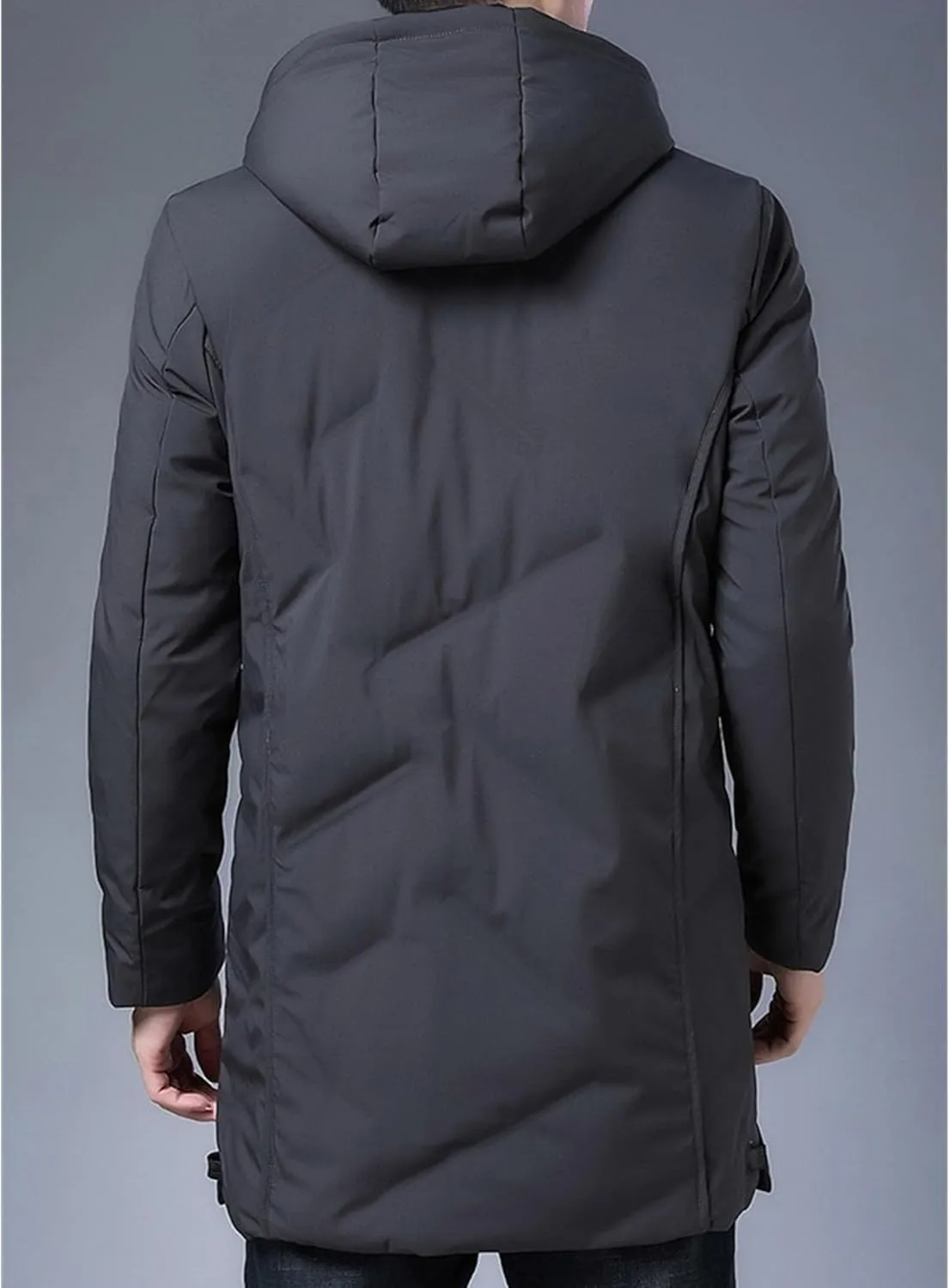 Maiyifu-GJ Men's Long Winter Coat Thickened Warm Down Jacket Hooded Quilted Puffer Coats Windproof Parka Jackets Outerwear