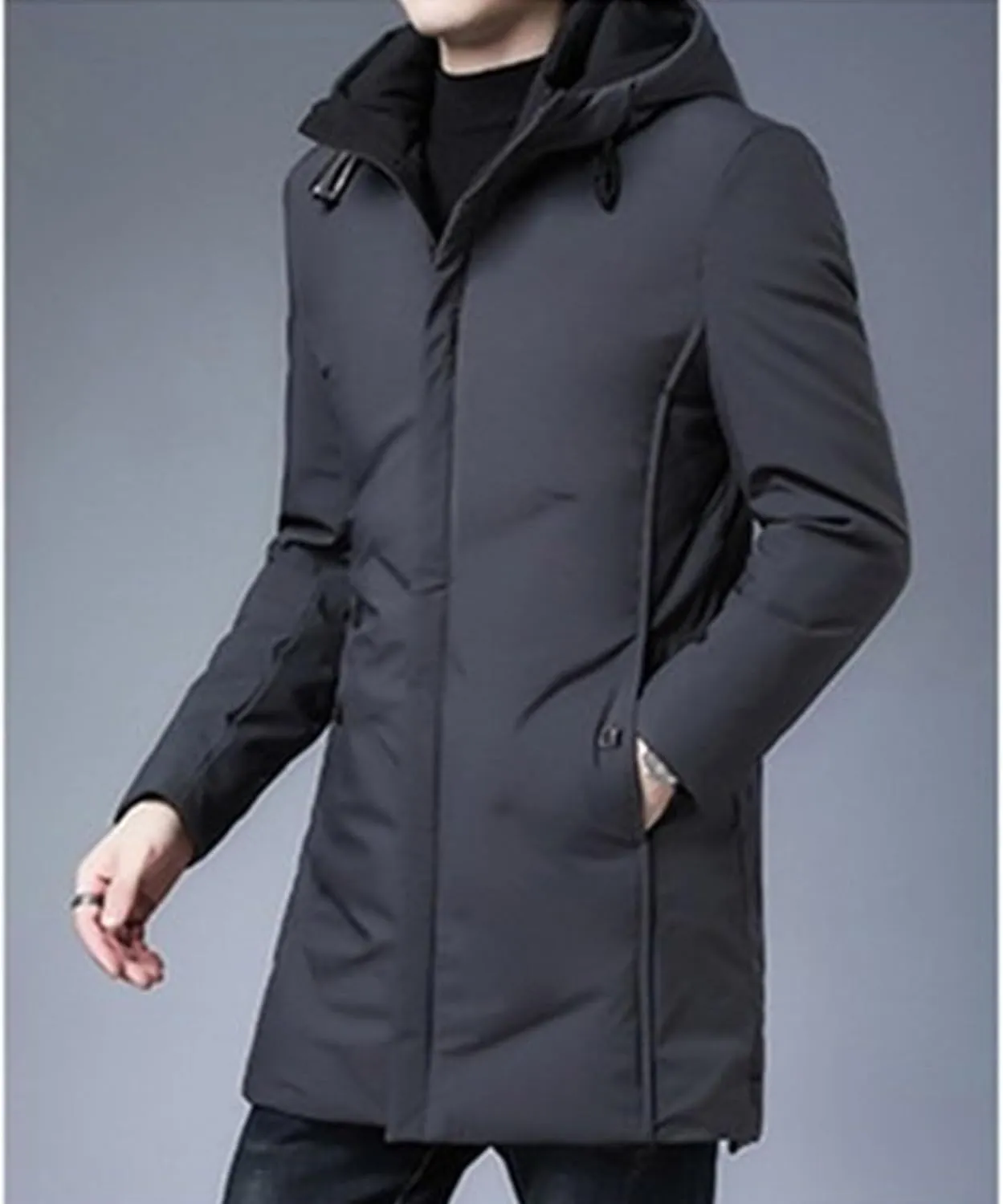 Maiyifu-GJ Men's Long Winter Coat Thickened Warm Down Jacket Hooded Quilted Puffer Coats Windproof Parka Jackets Outerwear