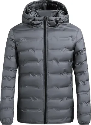 Maiyifu-GJ Men's Thicken Puffer Jacket Warm Winter Coat Windbreaker Lightweight Windproof Padded Jackets Outerwear