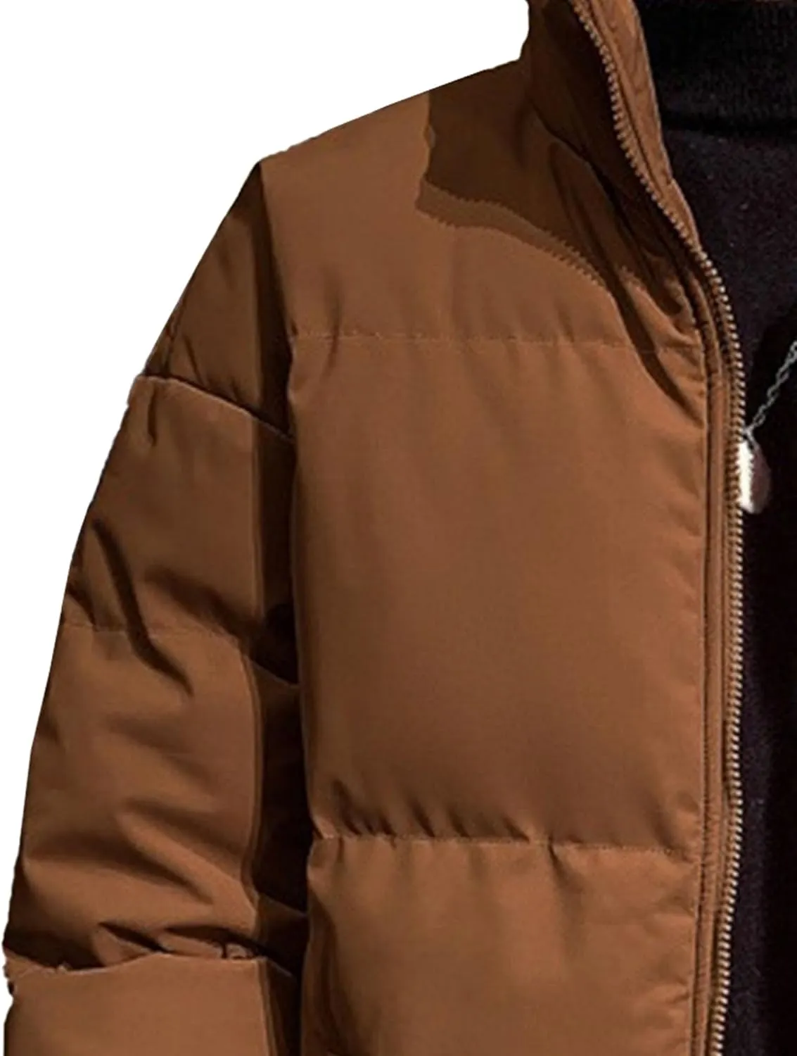 Maiyifu-GJ Men's Winter Coat Windbreaker Thickened Quilted Puffer Jacket Lightweight Windproof Warm Down Jackets Outerwear