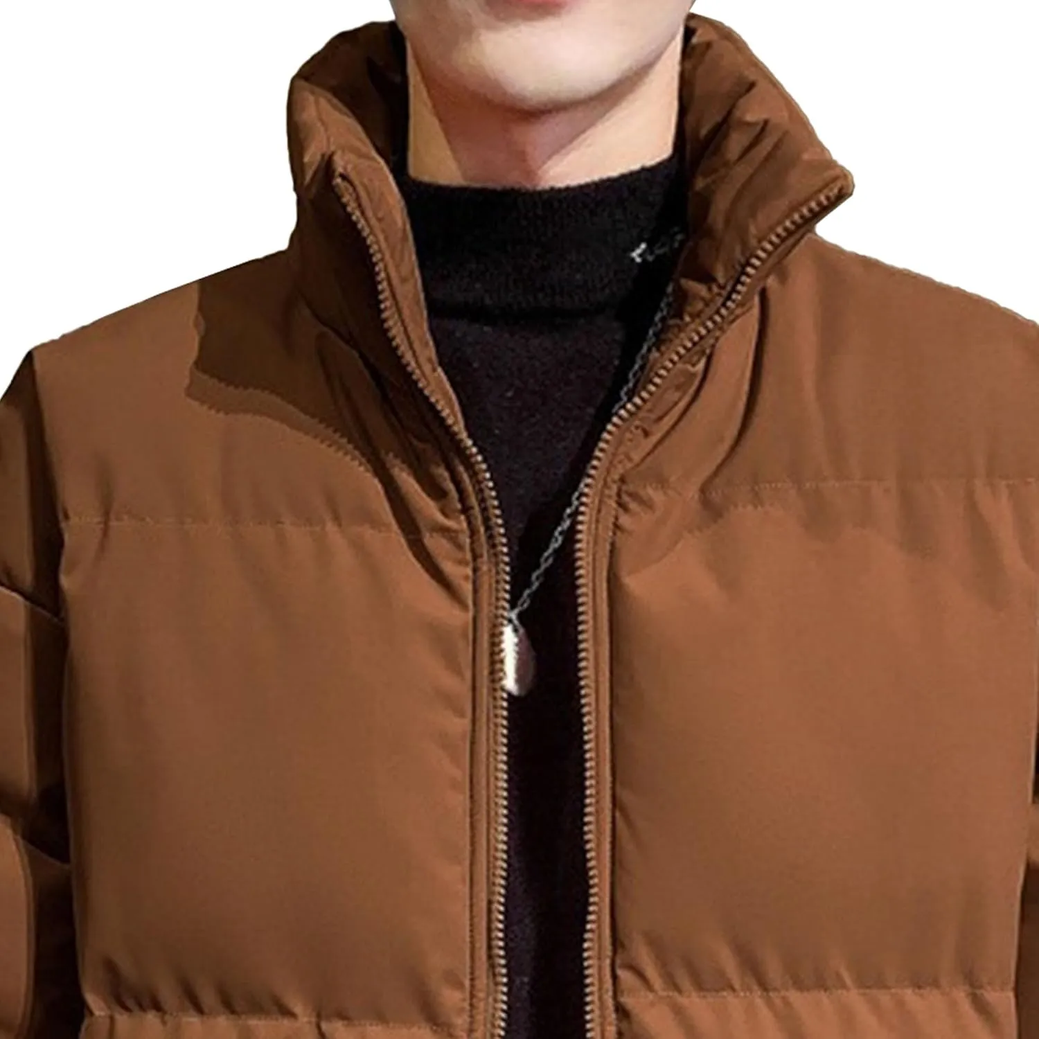Maiyifu-GJ Men's Winter Coat Windbreaker Thickened Quilted Puffer Jacket Lightweight Windproof Warm Down Jackets Outerwear