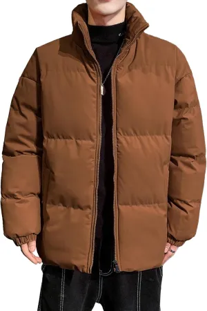 Maiyifu-GJ Men's Winter Coat Windbreaker Thickened Quilted Puffer Jacket Lightweight Windproof Warm Down Jackets Outerwear