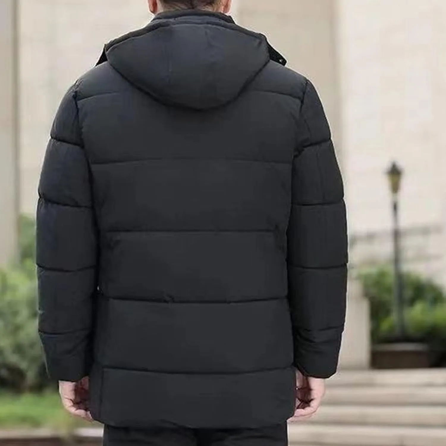 Maiyifu-GJ Men's Winter Down Coats Fleece Lined Parka Jacket Windproof Warm Hooded Puffer Jackets Outerwear Windbreaker