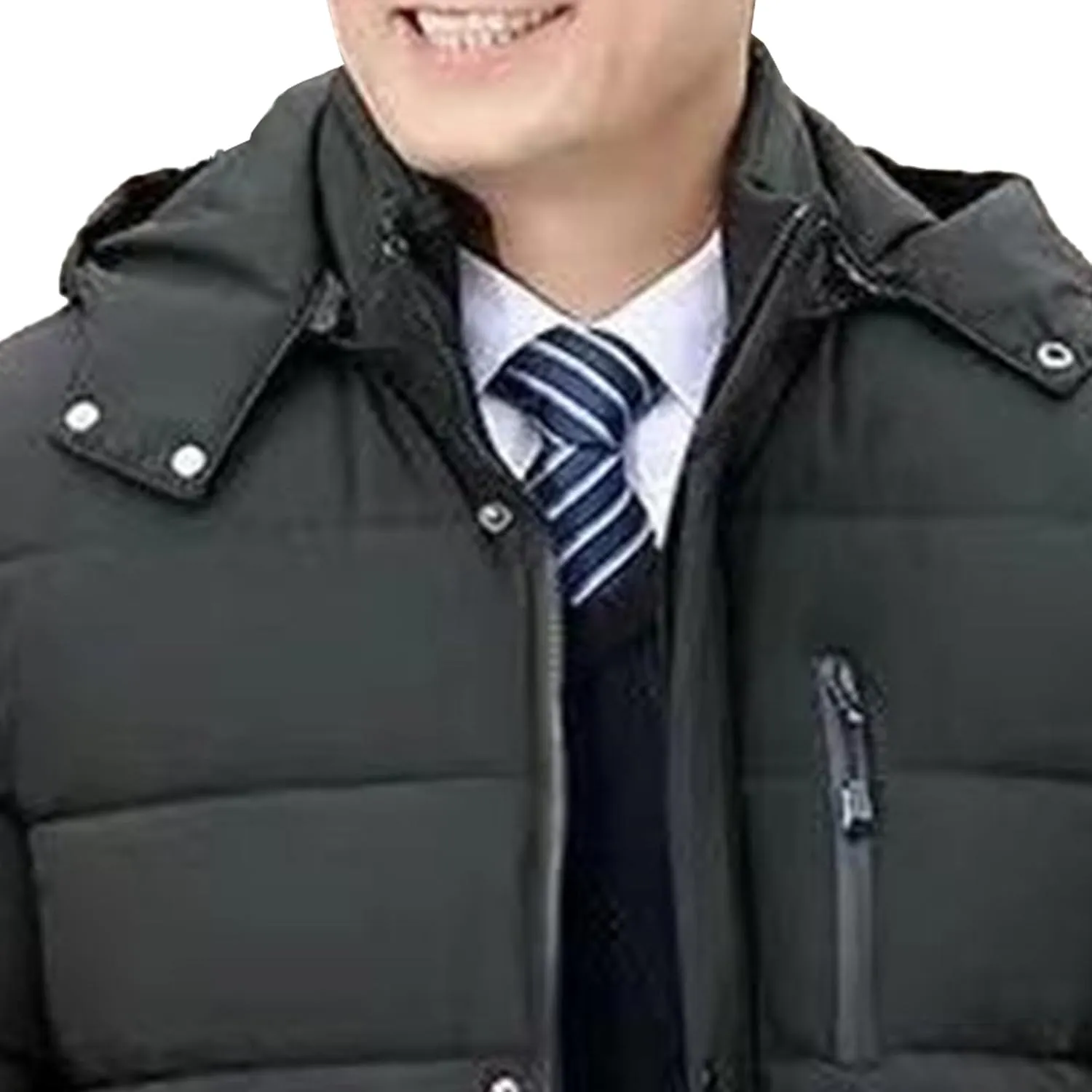 Maiyifu-GJ Men's Winter Down Coats Fleece Lined Parka Jacket Windproof Warm Hooded Puffer Jackets Outerwear Windbreaker