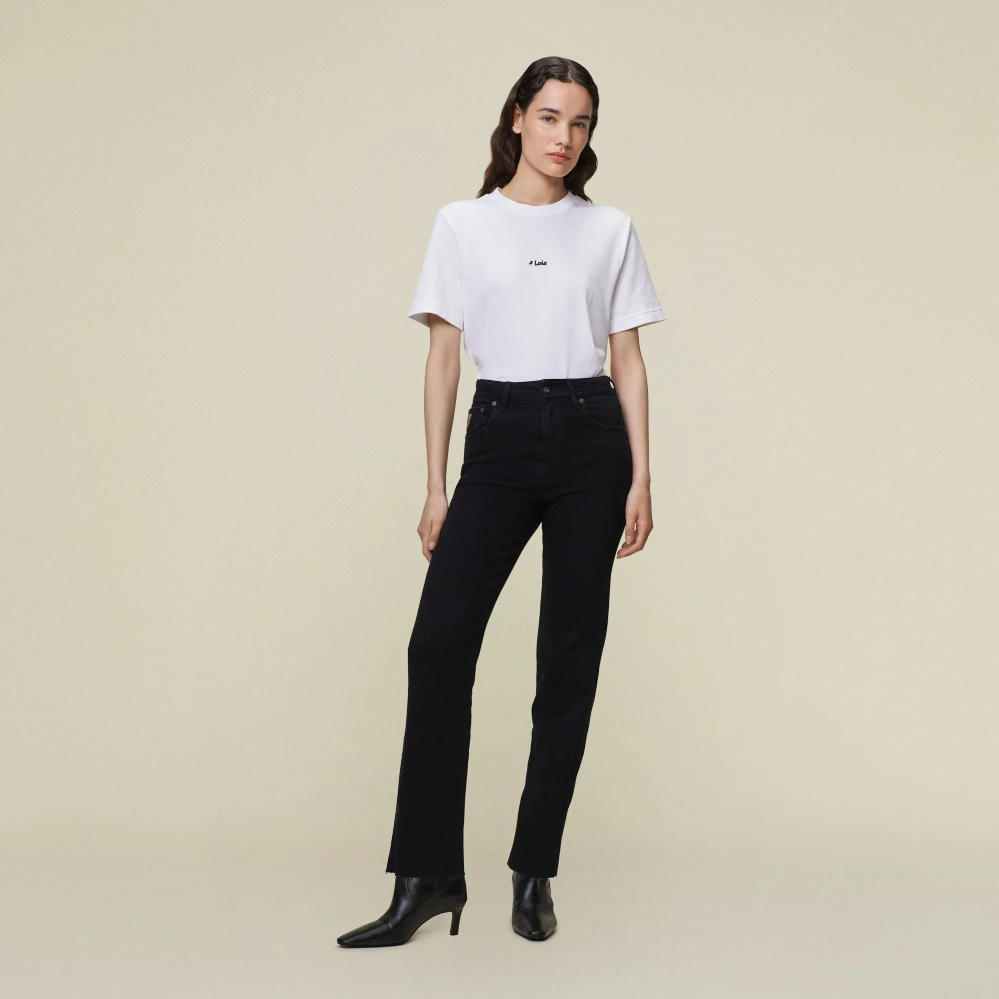 Malena-F Edge The Black Caspar - High Rise Straight Fit