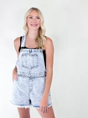 Malorie - Raw Hem Denim Overalls