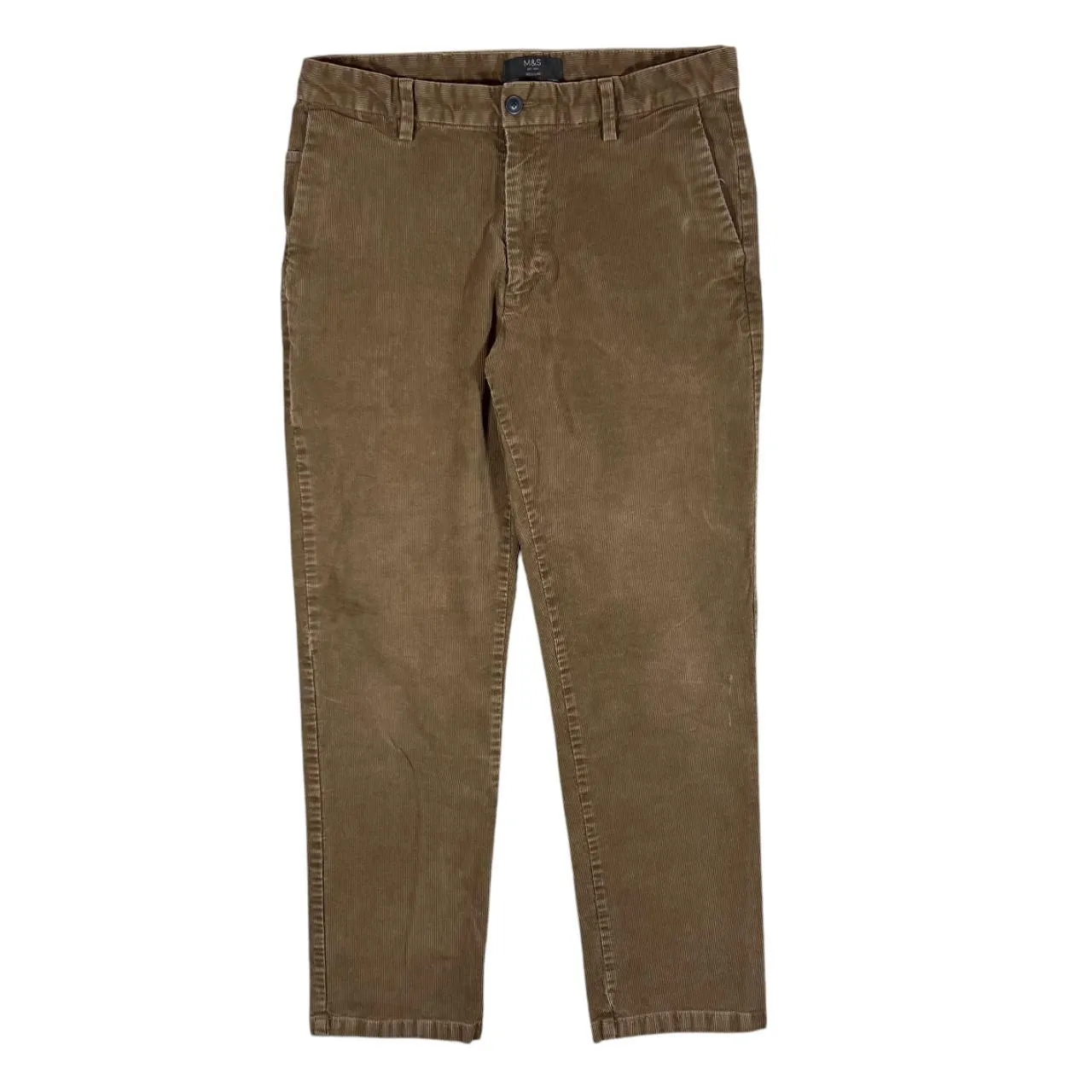 M&S Marks & Spencer Classic Brown Straight Leg Corduroy Cord Trousers