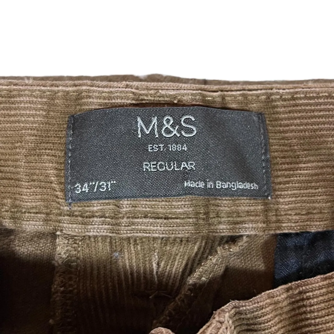M&S Marks & Spencer Classic Brown Straight Leg Corduroy Cord Trousers