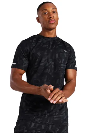 MAN ACTIVE ABSTRACT PRINT REGULAR FIT - BLACK