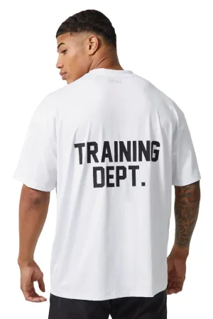 MAN ACTIVE TRAINING DEPT PERFORMANCE OVERSIZED T SHIRT -WHITE