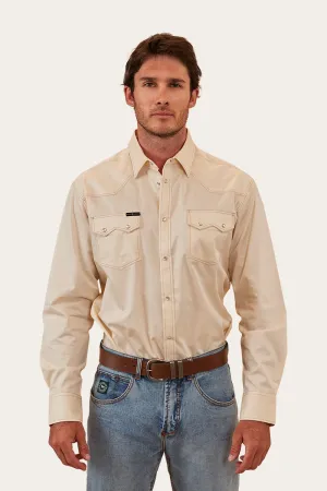 Mapleton Mens Western Shirt - Off White