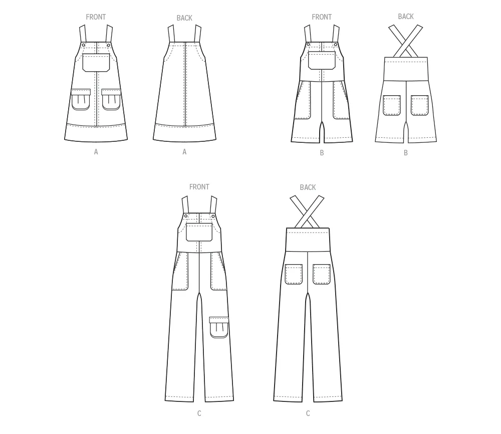 McCall's Sewing Pattern 8489 Girls' Pinafore and Overalls